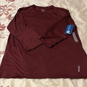 Reebok Men's Burgundy Long Sleeve Tee